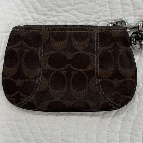Coach Dark Brown Signature Pouch - Picture 2 of 4